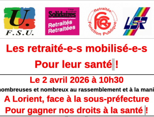 2 avril les retrité·es mobilisé·es pour leur santé !
